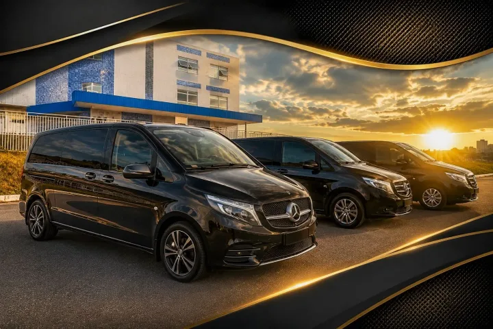 Minivan Mercedes Vito para 7 passageiros em Brasília: conforto e exclusividade no transporte executivo