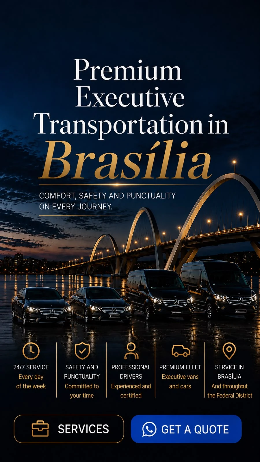ST Executive — Premium executive transportation in Brasília. Comfort, safety and punctuality on every trip.