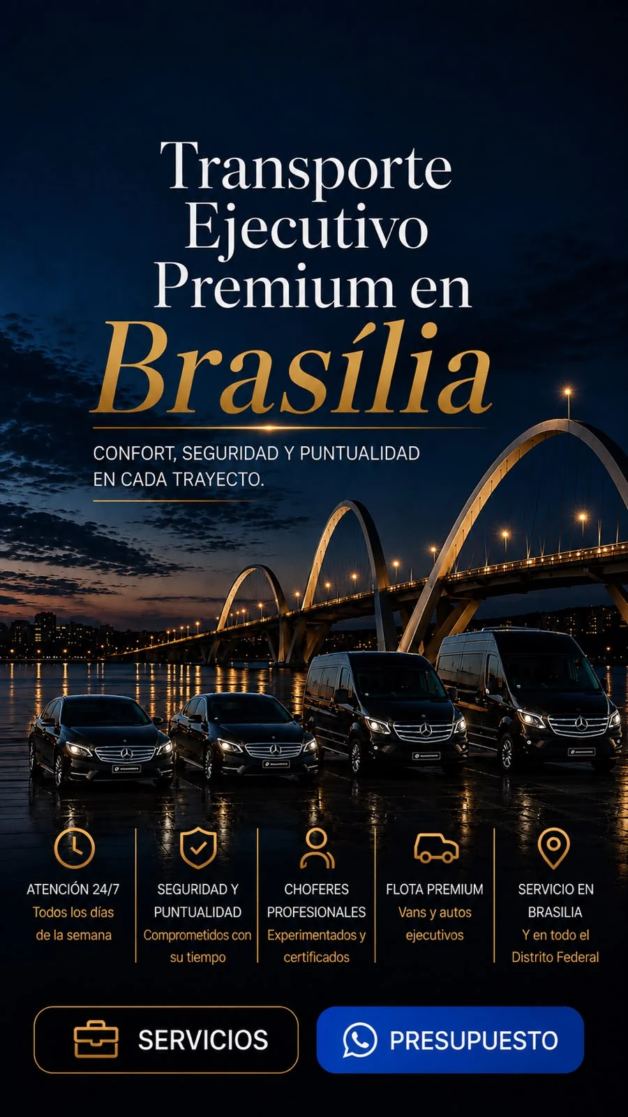 ST Executive — Transporte ejecutivo premium en Brasília. Comodidad, seguridad y puntualidad en cada trayecto.
